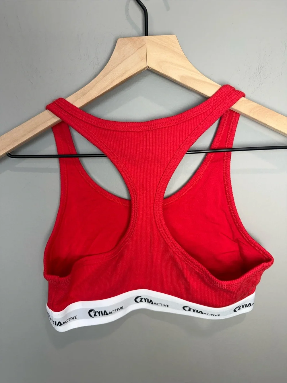 Zyia Active red ribbed biker shorts and matching sports bra XS - Picture 4 of 7